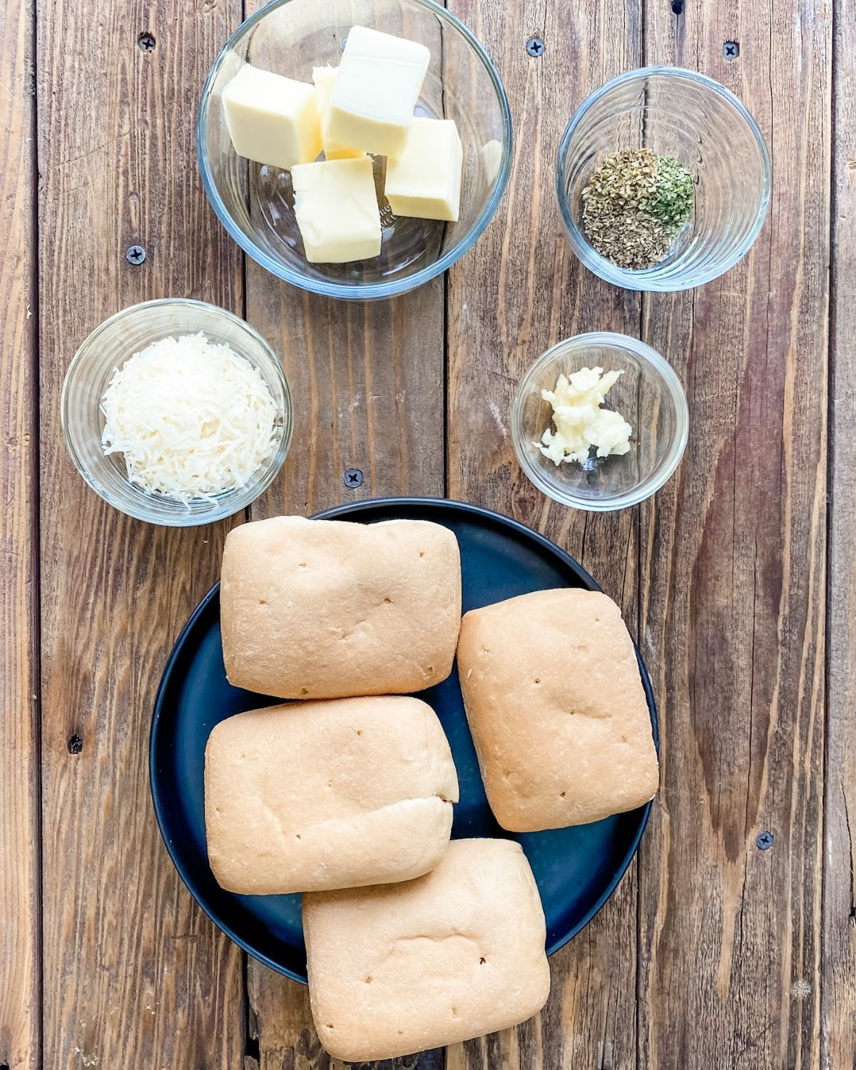 ingredients to make gluten-free garlic bread