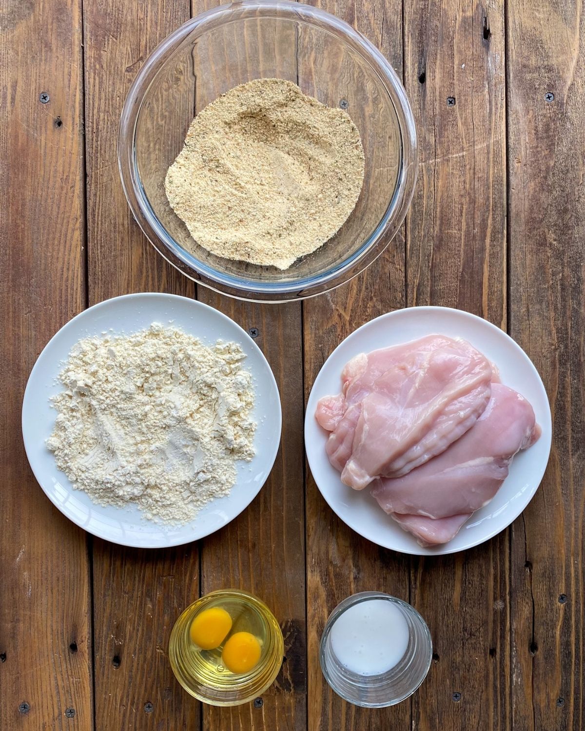 ingredients to make gluten free breaded chicken
