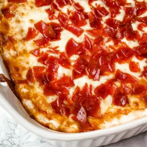 overhead picture of pepperoni dip
