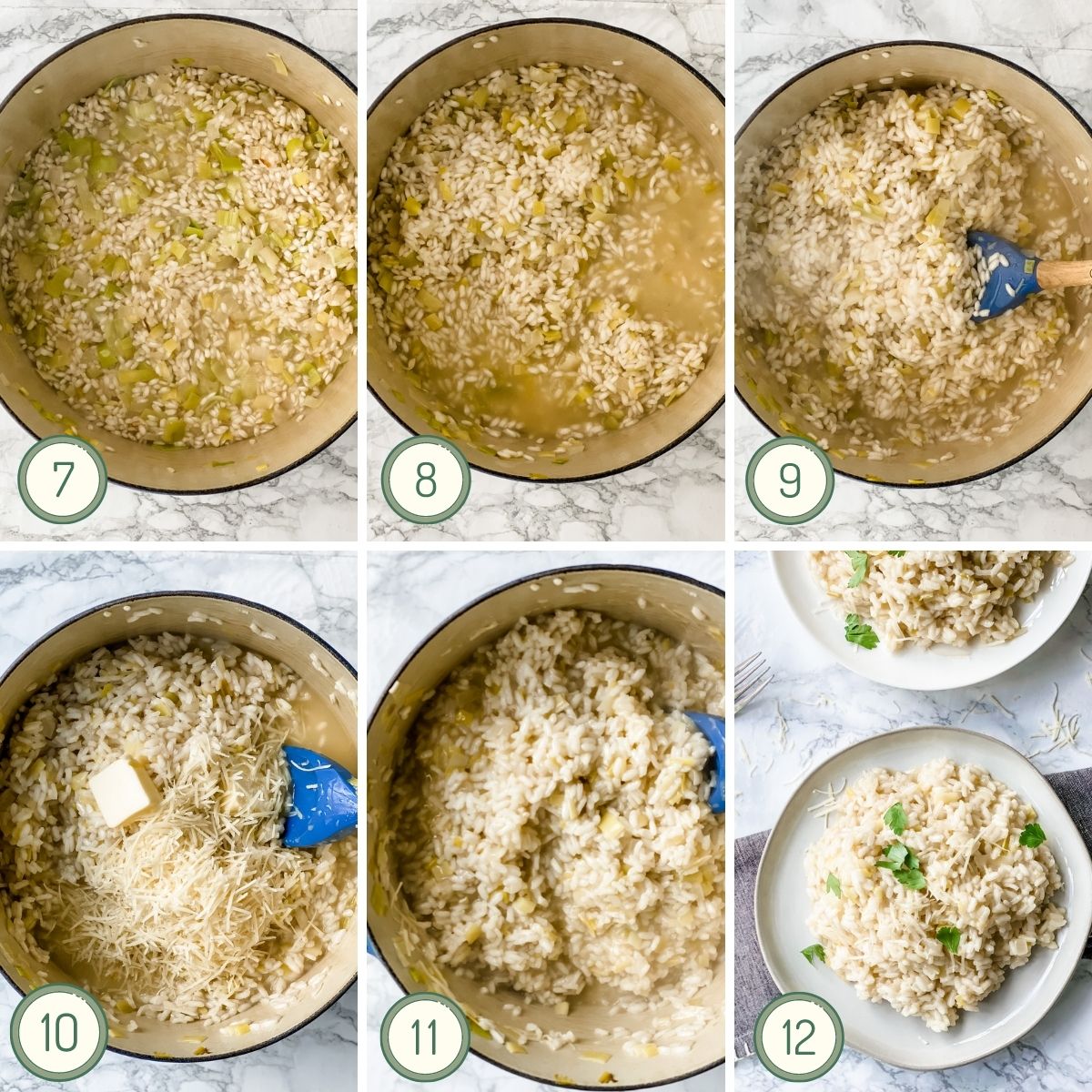 The last steps to making gluten free risotto.