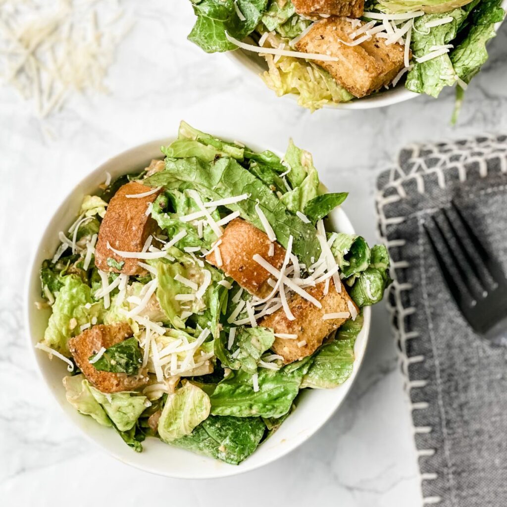 Gluten Free Caesar Salad Gluten Free Italian Eats   Overhead Picture Of Gluten Free Caesar Salad  1024x1024 