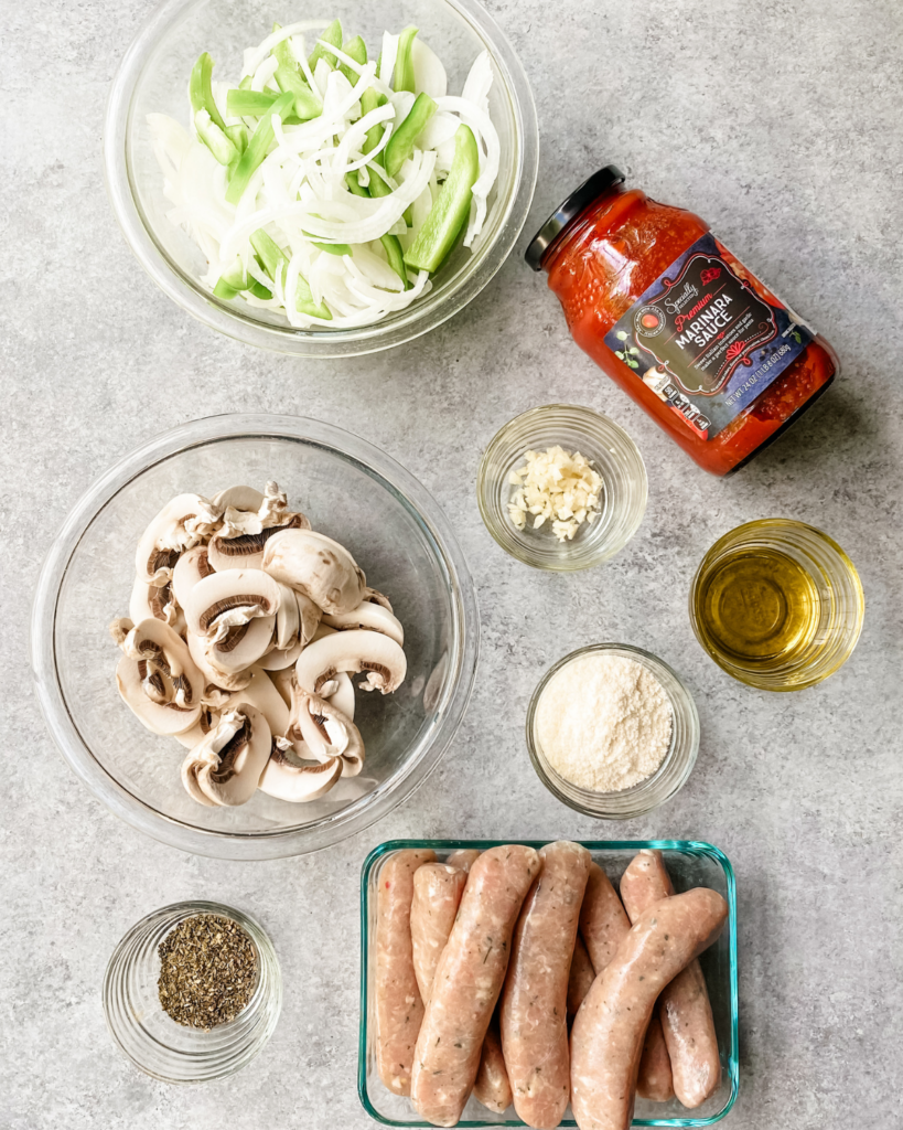 ingredients to make sausage cacciatore