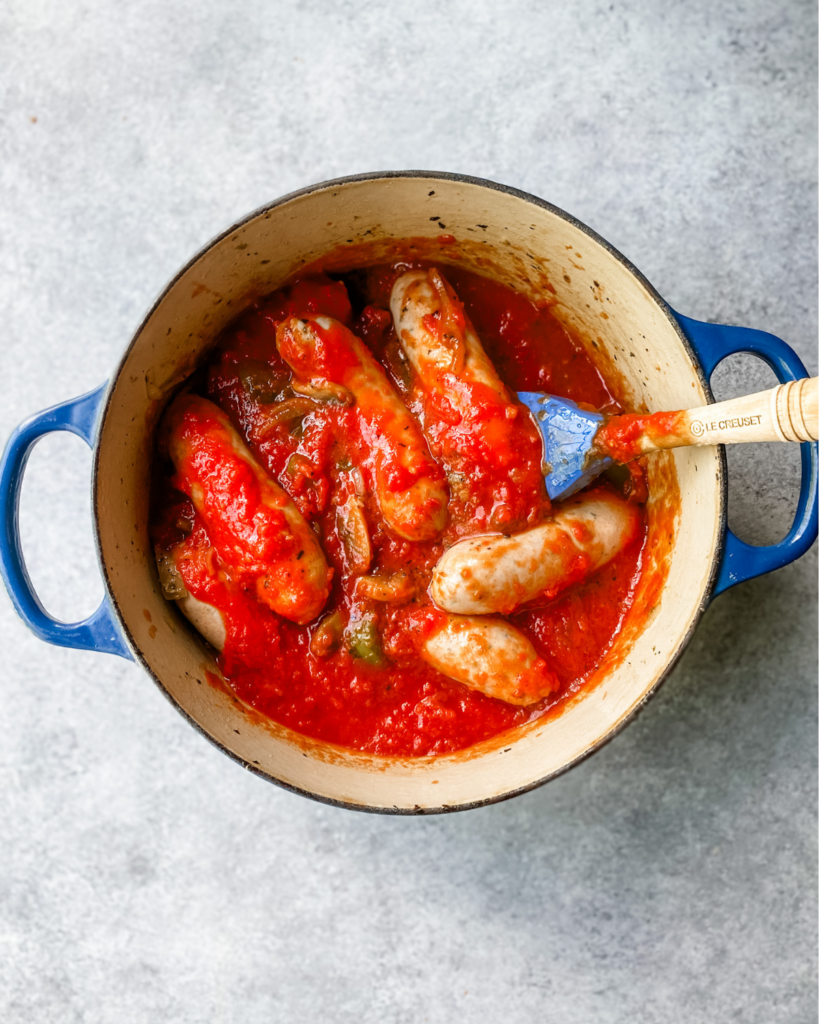 sausage cooked in sauce